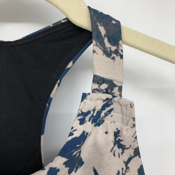 Lolë blue white swirl high  impact sports bra women’s LG *shortened straps* - Picture 12 of 14